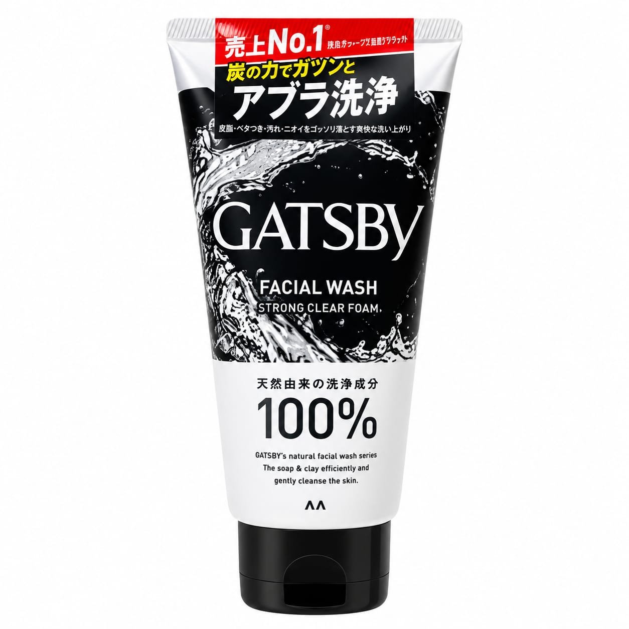 Gatsby Facial Wash Foam 130g Strong Clear black charcoal cleanser