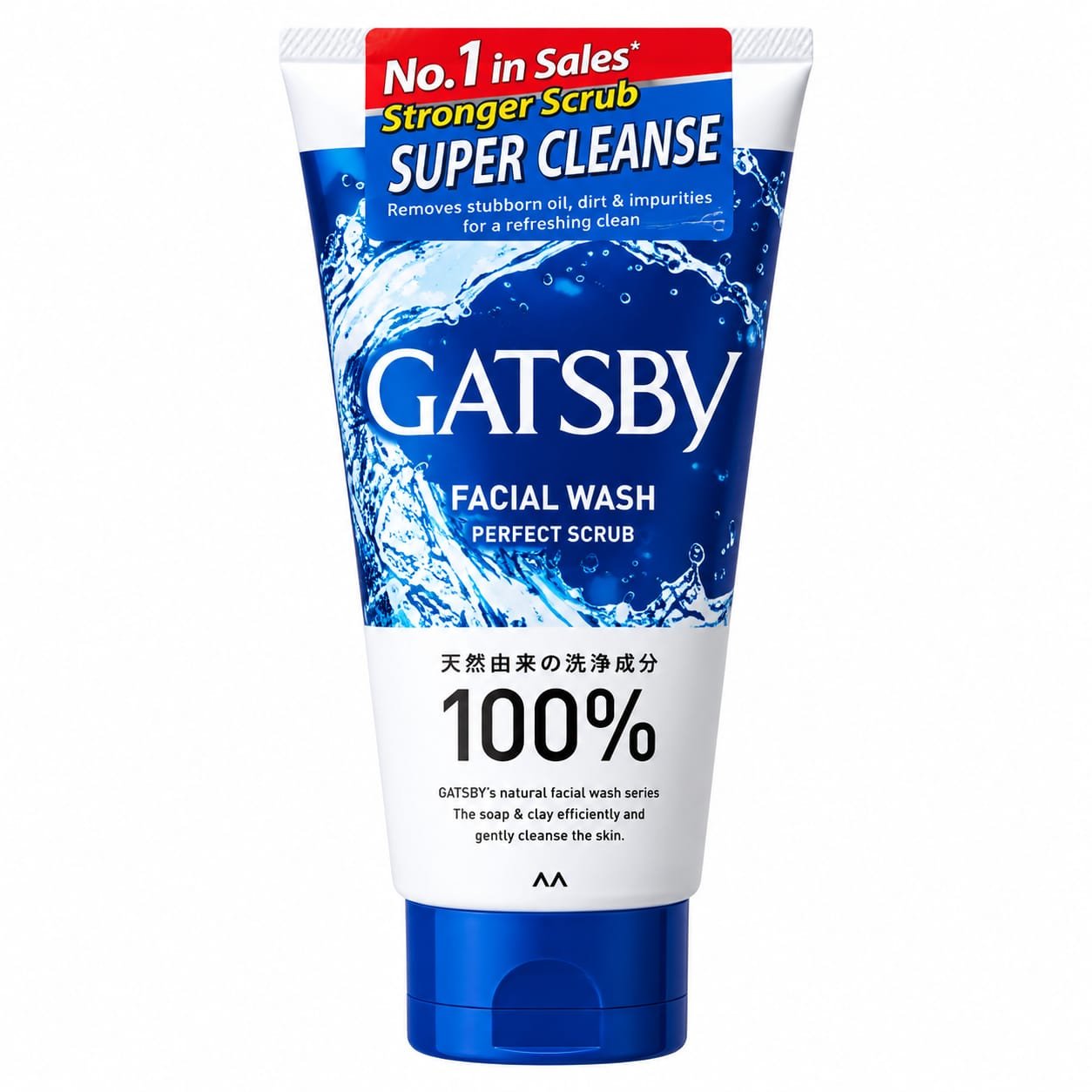 Gatsby Facial Wash Foam 130g Perfect Scrub blue exfoliating cleanser