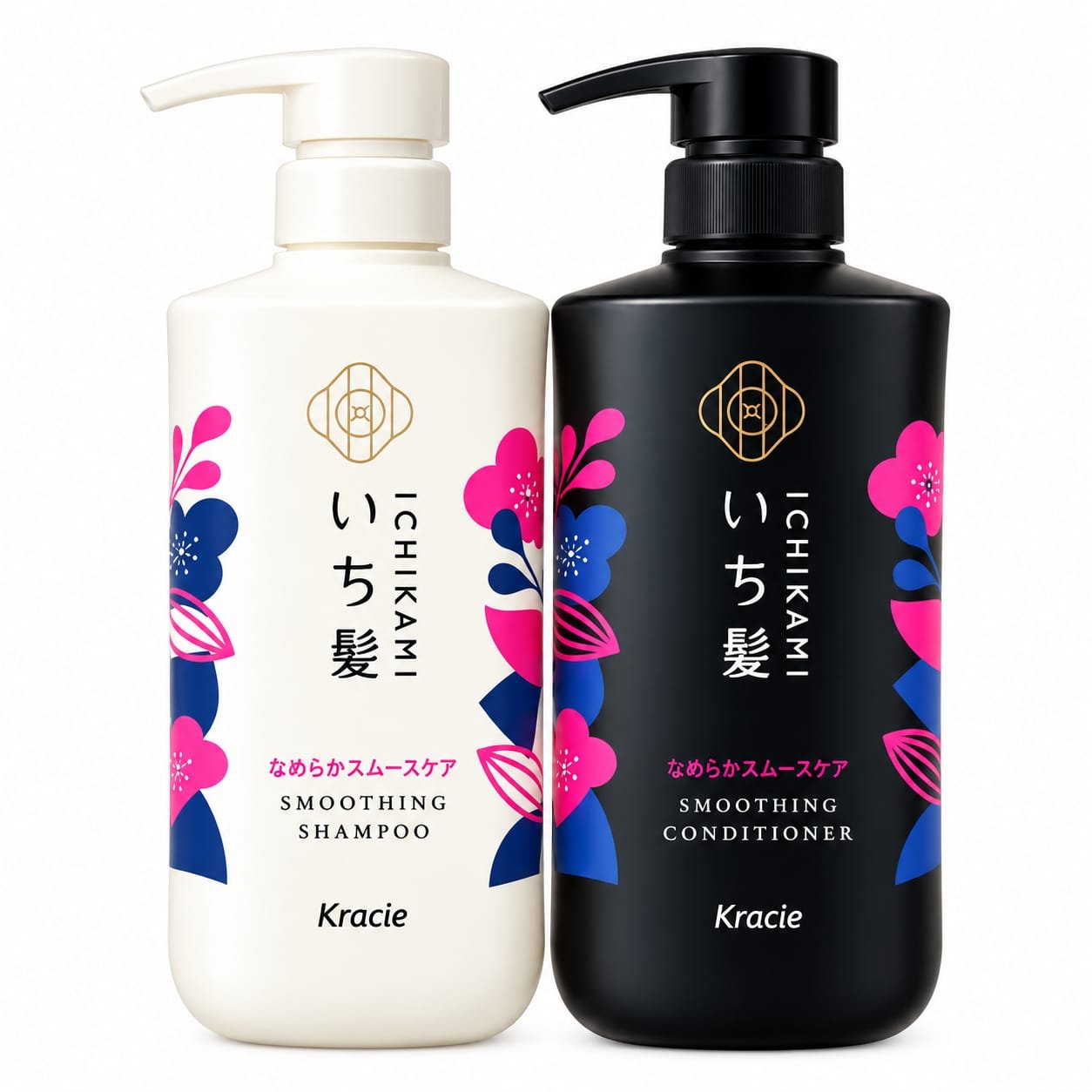 Ichikami Shampoo Conditioner Set Smoothing Care for Frizzy Hair