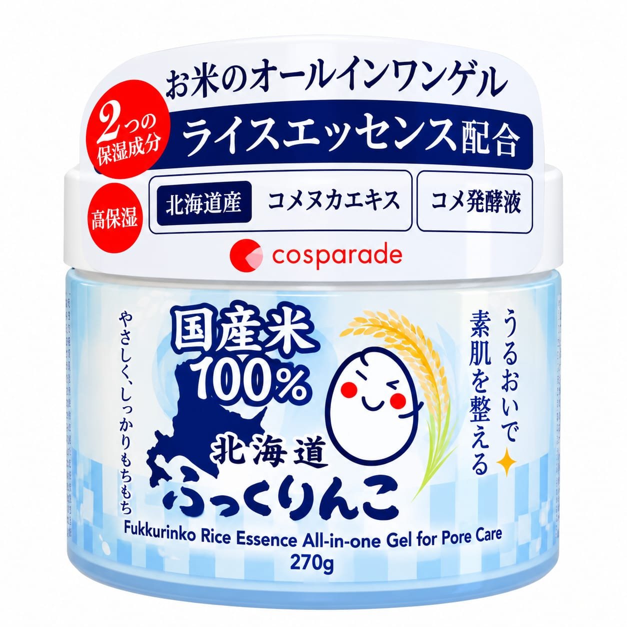 Fukkurinko Rice Essence All-in-One Gel 270g COSPARADE Japanese Pore Care