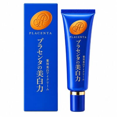 Placenta Whitening Eye Cream 33g Japanese skincare blue tube and box